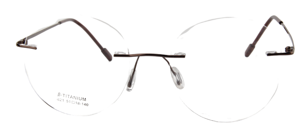 Men Rimless Eyeglasses : Gravity - Brown - SpecSMART Eye Clinic (Front View)