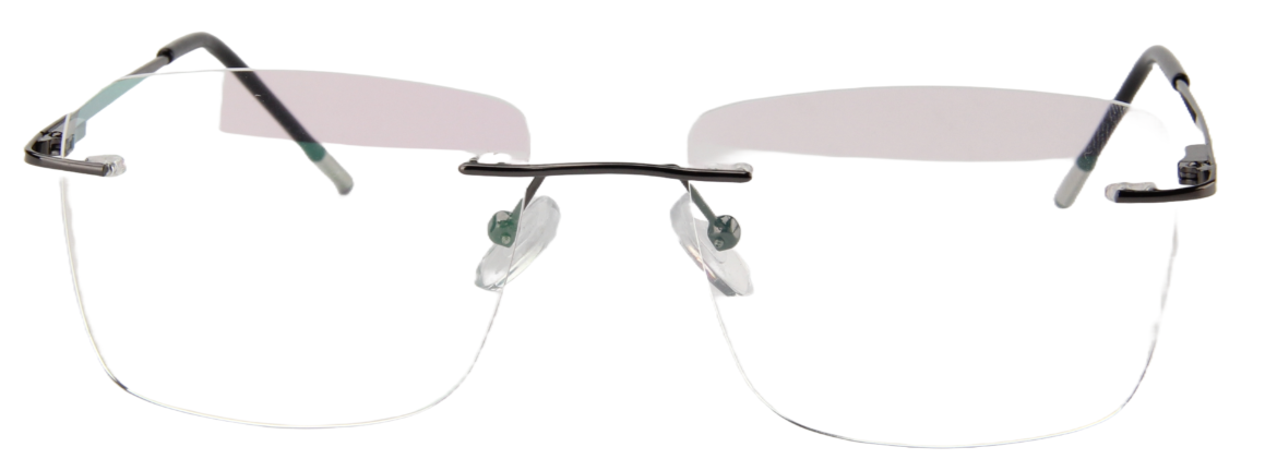 Men Rimless Eyeglasses : Kay - Gun - SpecSMART Eye Clinic (Front View)