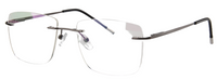 Thumbnail for Men Rimless Eyeglasses : Kay - Gun - SpecSMART Eye Clinic (Diagonal View)