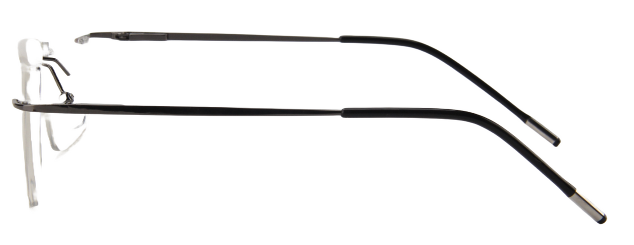Men Rimless Eyeglasses : Kay - Gun - SpecSMART Eye Clinic (Side View)