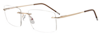 Thumbnail for Men Rimless Eyeglasses : Mark - Gold - SpecSMART Eye Clinic (Diagonal View)