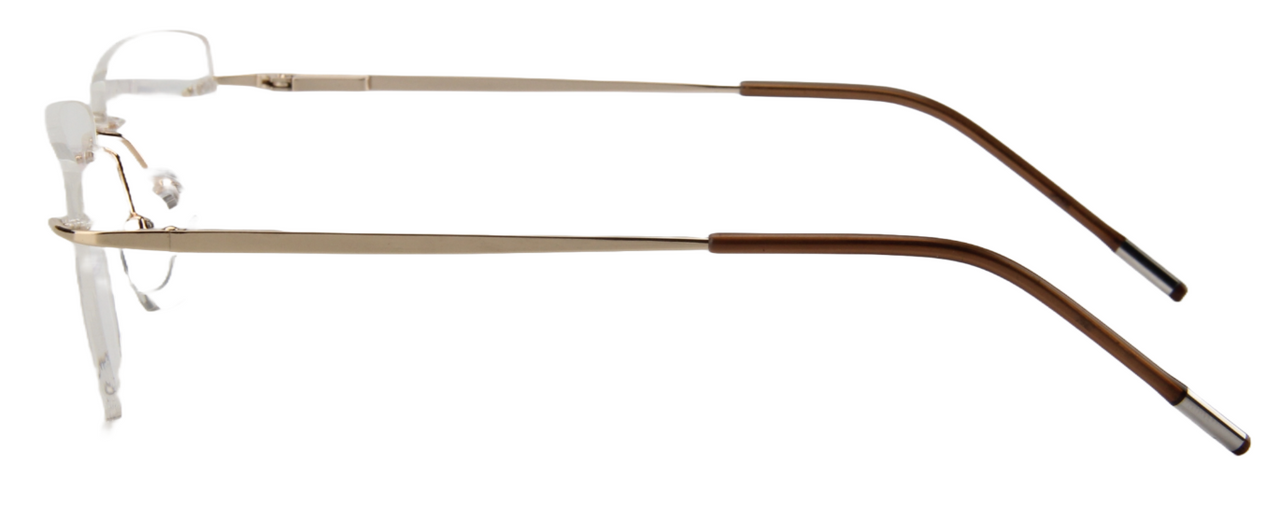 Men Rimless Eyeglasses : Mark - Gold - SpecSMART Eye Clinic (Side View)