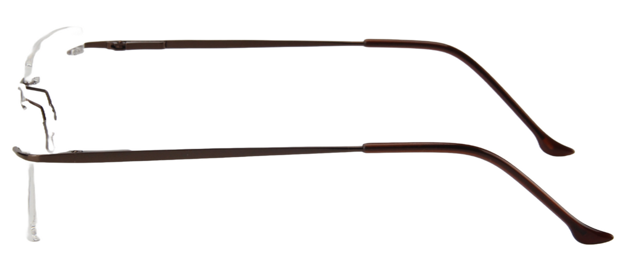 Men Rimless Eyeglasses : Belin - Brown - SpecSMART Eye Clinic (Side View)