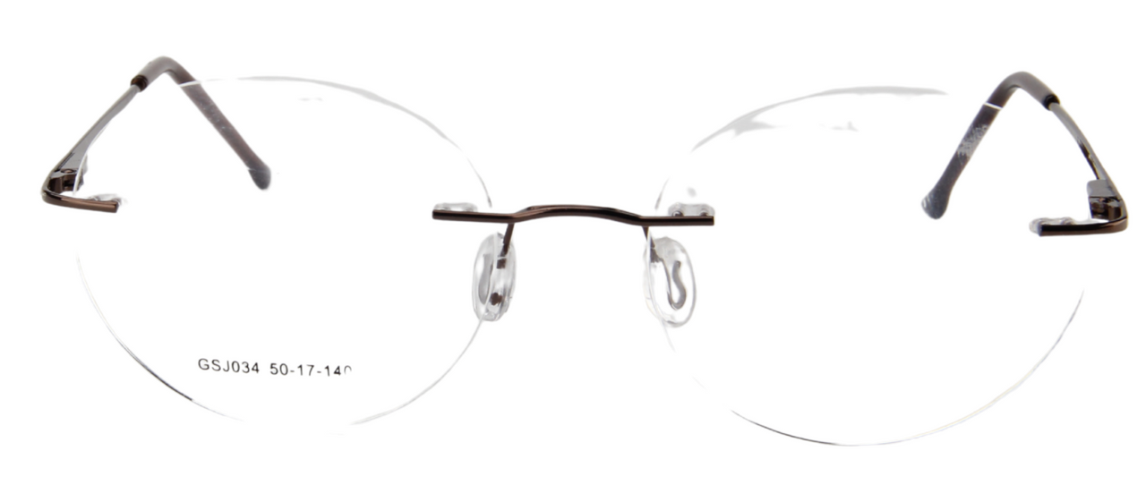 Men Rimless Eyeglasses : Mirth - Brown - SpecSMART Eye Clinic (Front View)