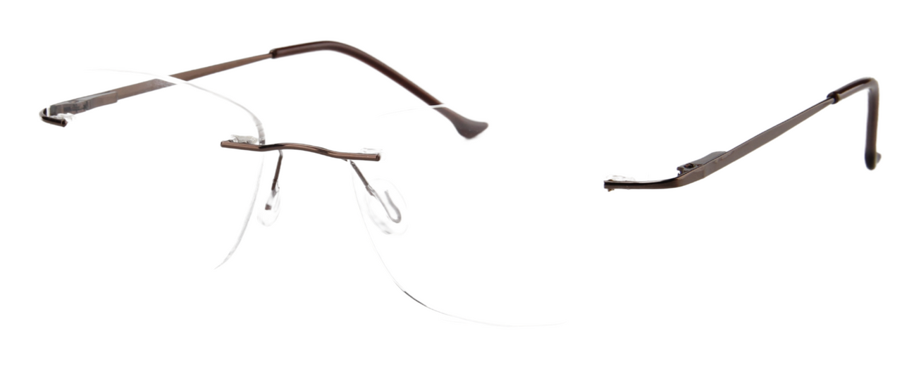 Women Rimless Eyeglasses : Matha - Brown - SpecSMART Eye Clinic (Diagonal View)