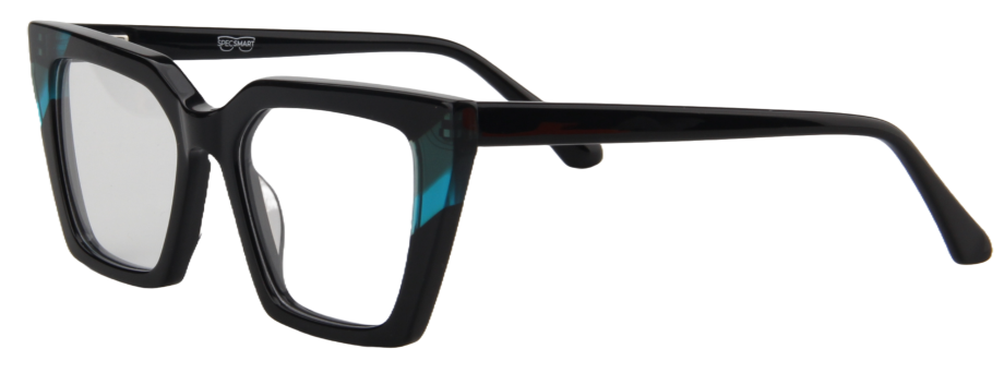 Afro Motif Women Eyeglasses: Temi - Black - SpecSMART Eye Clinic (Diagonal View)