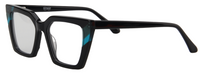Thumbnail for Afro Motif Women Eyeglasses: Temi - Black - SpecSMART Eye Clinic (Diagonal View)
