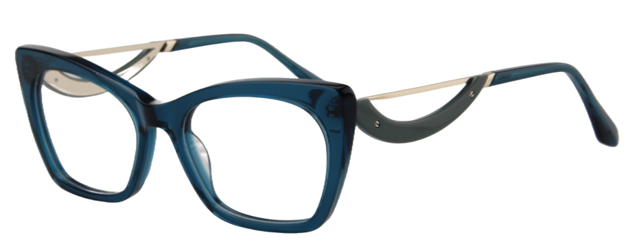 Afro Motif Women Eyeglasses: Zara - Transparent Dark Blue - SpecSMART Eye Clinic (Diagonal View)