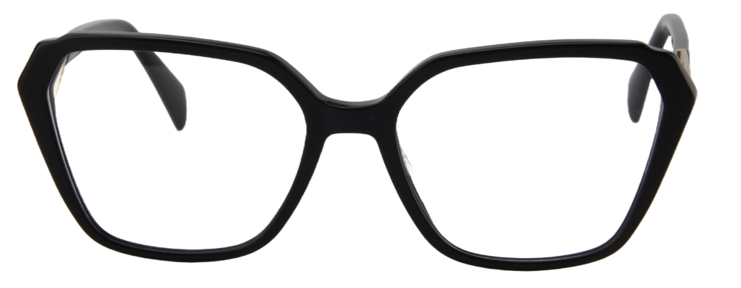 Afro Motif Women Eyeglasses: Yejide - Black - SpecSMART Eye Clinic (Front View)