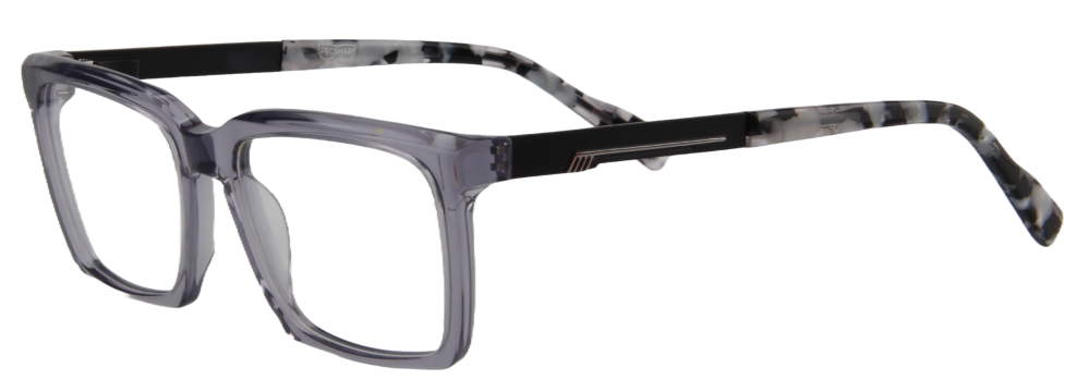Afro Motif Women Eyeglasses: Oluchi - Transparent Grey - SpecSMART Eye Clinic (Diagonal View)