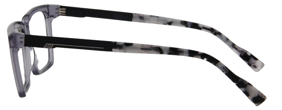 Afro Motif Women Eyeglasses: Oluchi - Transparent Grey - SpecSMART Eye Clinic (Side View)