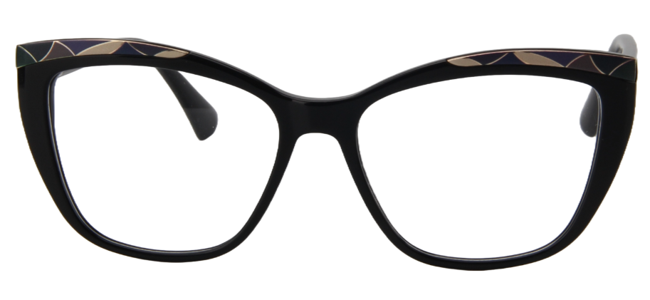 Afro Motif Women Eyeglasses: Nia - Black - SpecSMART Eye Clinic (Front View)