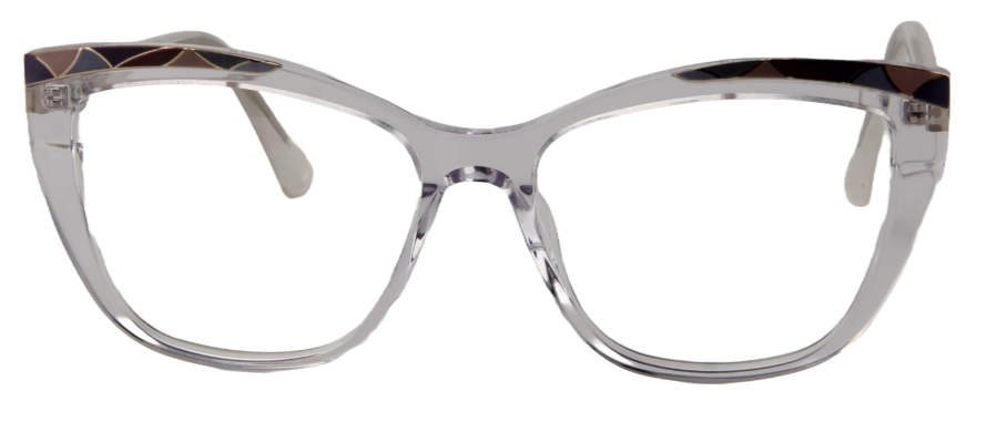 Afro Motif Women Eyeglasses: Nia - Transparent - SpecSMART Eye Clinic (Front View)