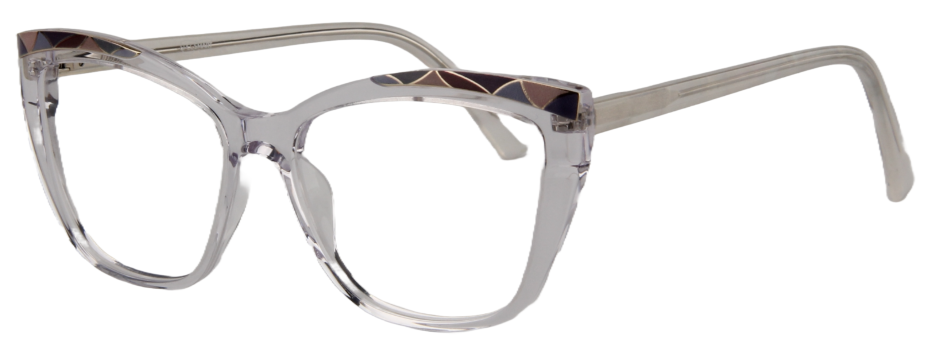 Afro Motif Women Eyeglasses: Nia - Transparent - SpecSMART Eye Clinic (Diagonal View)