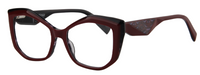 Thumbnail for Afro Motif Women Eyeglasses: Ayanna - Burgundy - SpecSMART Eye Clinic (Diagonal View)