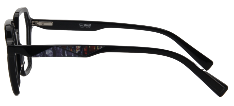 Afro Motif Women Eyeglasses: Eno - Black - SpecSMART Eye Clinic (Side View)