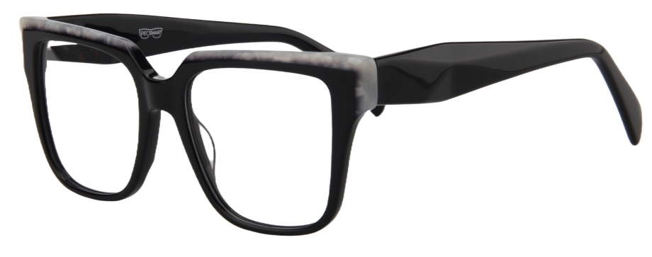 Afro Motif Women Eyeglasses: Kehinde - Black - SpecSMART Eye Clinic (Diagonal View)