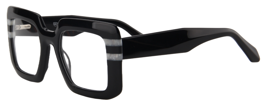 Afro Motif Women Eyeglasses: Chinasa - Black - SpecSMART Eye Clinic (Diagonal View)