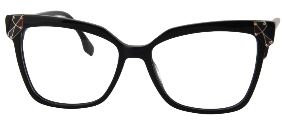 Afro Motif Women Eyeglasses: Sade - Black - SpecSMART Eye Clinic (Front View)