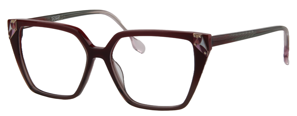 Afro Motif Women Eyeglasses: Tinashe - Burgundy - SpecSMART Eye Clinic (Diagonal View)