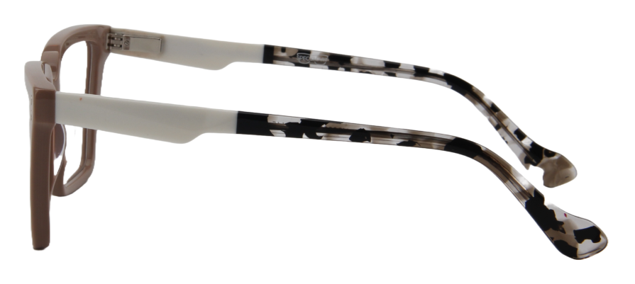 Afro Motif Women Eyeglasses: Adeola - Beige White - SpecSMART Eye Clinic (Side View)