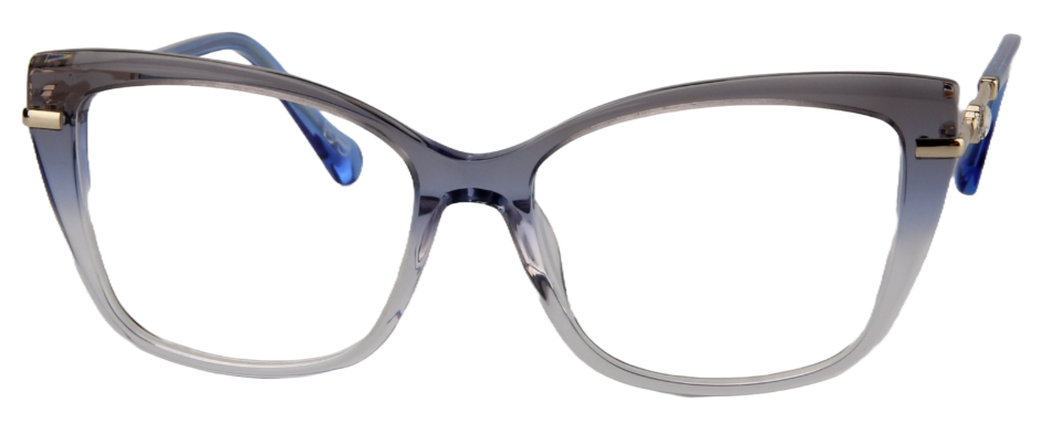 Afro Motif Women Eyeglasses: Ndali - Transparent Blue - SpecSMART Eye Clinic (Front View)