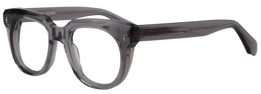 Safari Men Afro Motif Eyeglasses: Oba - Transparent Grey - SpecSMART Eye Clinic (Diagonal View)
