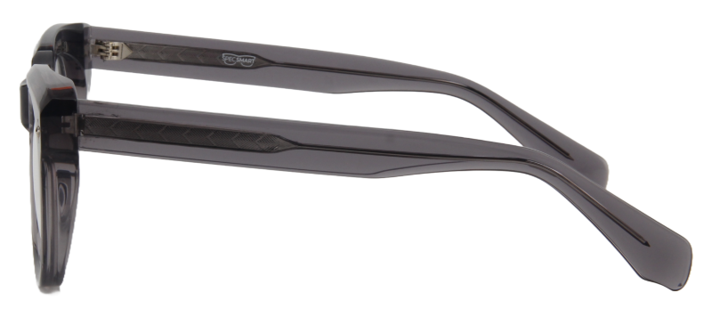 Safari Men Afro Motif Eyeglasses: Oba - Transparent Grey - SpecSMART Eye Clinic (Side View)