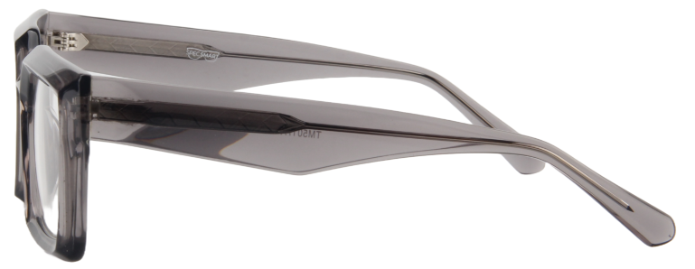 Safari Men Afro Motif Eyeglasses: Kwame - Transparent Grey - SpecSMART Eye Clinic (Side View)