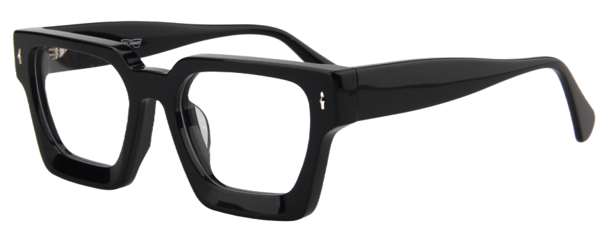 Safari Men Afro Motif Eyeglasses: Sekou - Black - SpecSMART Eye Clinic (Diagonal View)