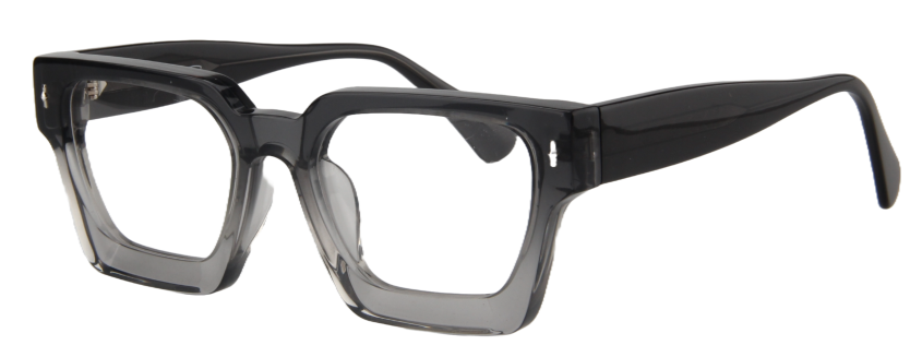 Safari Men Afro Motif Eyeglasses: Sekou - Transparent Grey - SpecSMART Eye Clinic (Diagonal View)