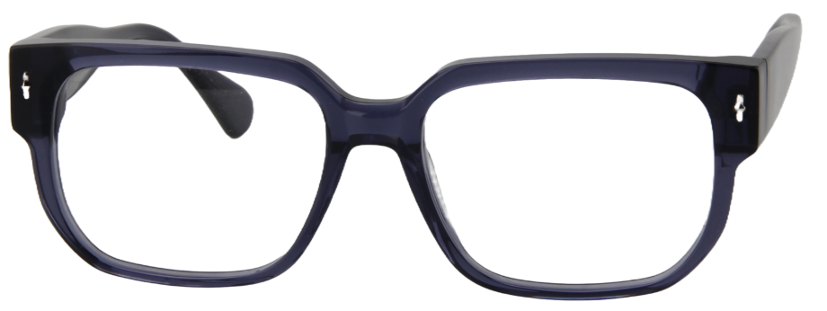 Safari Men Afro Motif Eyeglasses: Uche - Transparent Navy Blue - SpecSMART Eye Clinic (Front View)