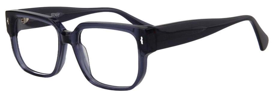Safari Men Afro Motif Eyeglasses: Uche - Transparent Navy Blue - SpecSMART Eye Clinic (Diagonal View)
