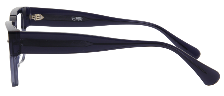 Safari Men Afro Motif Eyeglasses: Uche - Transparent Navy Blue - SpecSMART Eye Clinic (Side View)