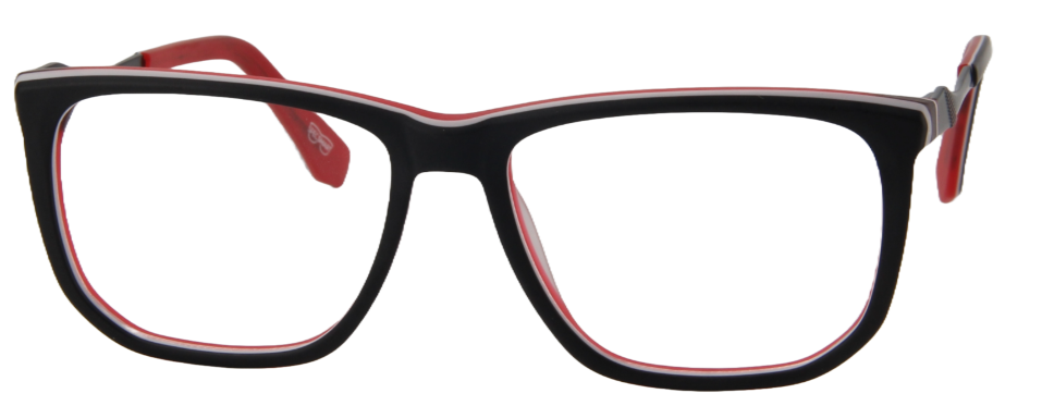 Safari Men Afro Motif Eyeglasses: Ndidi - Black Red - SpecSMART Eye Clinic (Front View)