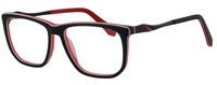 Thumbnail for Safari Men Afro Motif Eyeglasses: Ndidi - Black Red - SpecSMART Eye Clinic (Diagonal View)