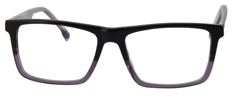 Safari Men Afro Motif Eyeglasses: Fela - Black Grey - SpecSMART Eye Clinic (Front View)