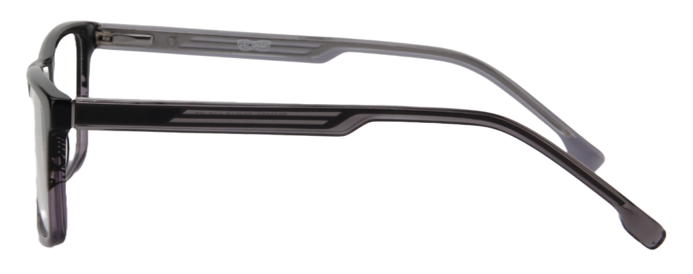 Safari Men Afro Motif Eyeglasses: Fela - Black Grey - SpecSMART Eye Clinic (Side View)