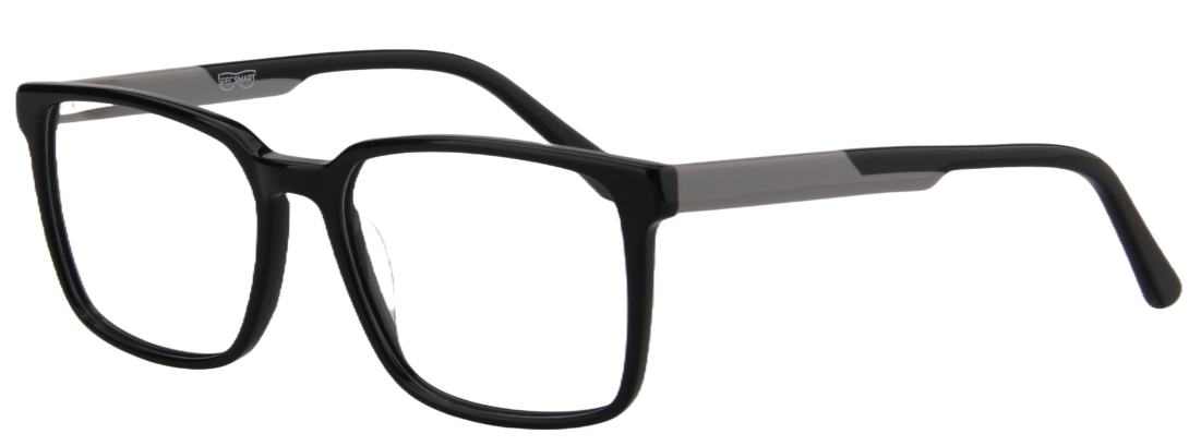 Safari Men Afro Motif Eyeglasses: Thabo - Black Grey - SpecSMART Eye Clinic (Diagonal View)