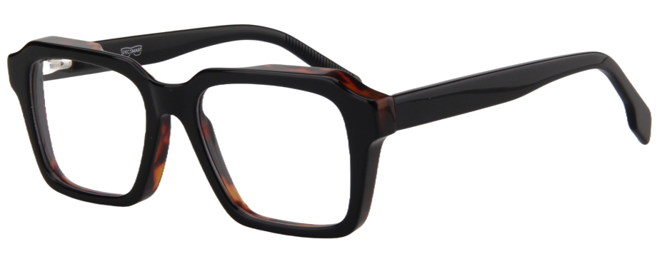 Safari Men Afro Motif Eyeglasses: Azizi - Black Tortoise - SpecSMART Eye Clinic (Diagonal View)