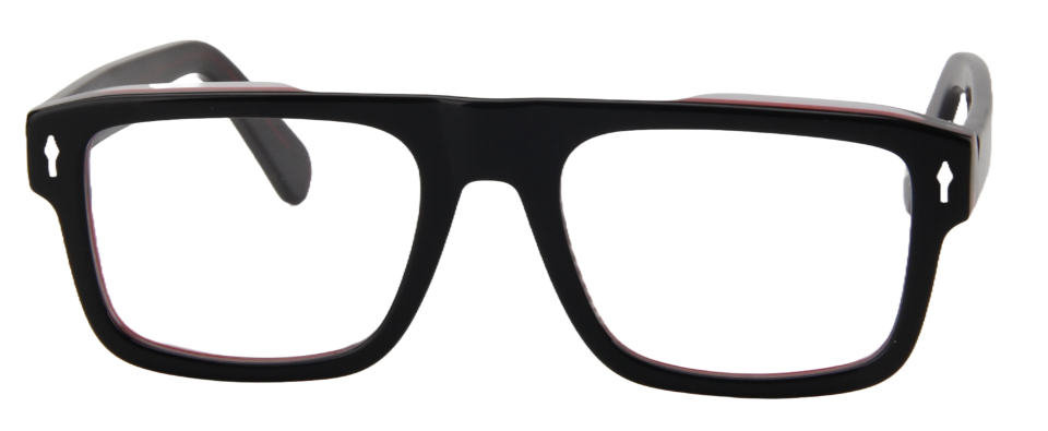 Safari Men Afro Motif Eyeglasses: Ade - Black Red - SpecSMART Eye Clinic (Front View)