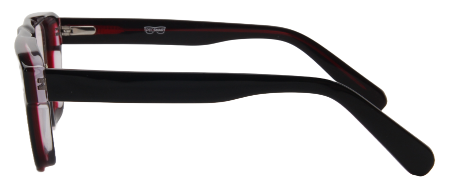 Safari Men Afro Motif Eyeglasses: Ade - Black Red - SpecSMART Eye Clinic (Side View)