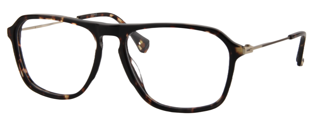 Safari Men Afro Motif Eyeglasses: Bucci - Demi Gold- SpecSMART Eye Clinic (Diagonal View)