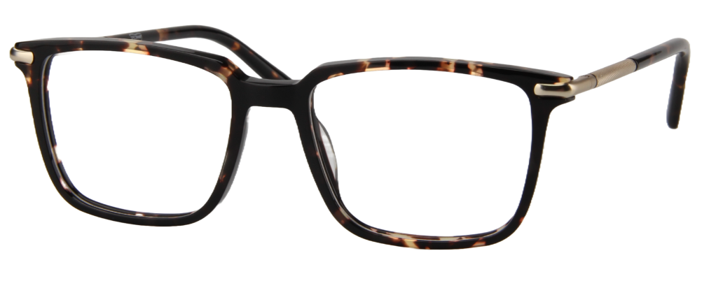 Safari Men Afro Motif Eyeglasses: Kossi - Demi Gold - SpecSMART Eye Clinic (Diagonal View)
