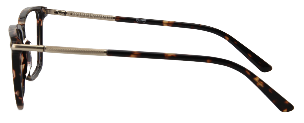 Safari Men Afro Motif Eyeglasses: Kossi - Demi Gold - SpecSMART Eye Clinic (Side View)