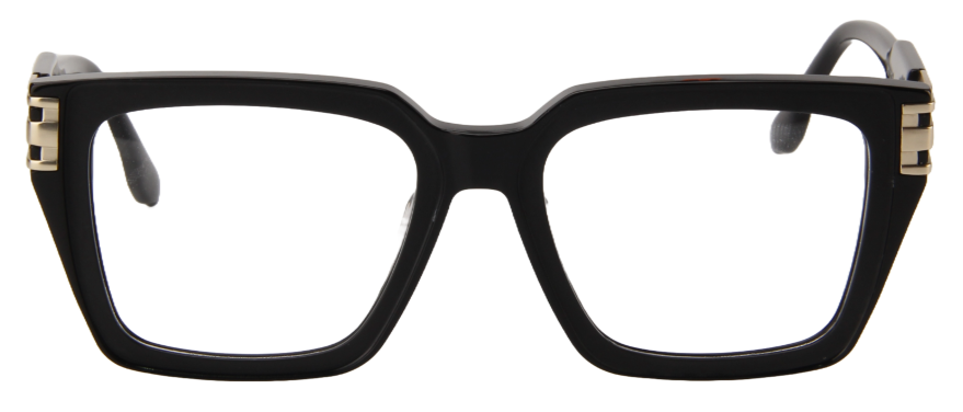 Safari Men Afro Motif Eyeglasses: Kel - Black Gold - SpecSMART Eye Clinic (Front View)