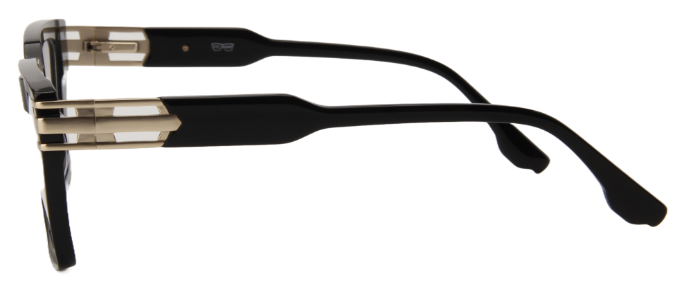 Safari Men Afro Motif Eyeglasses: Kel - Black Gold - SpecSMART Eye Clinic (Side View)