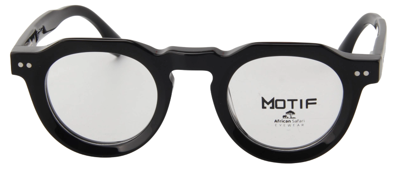 Safari Men Afro Motif Eyeglasses: Adebayo - Black - SpecSMART Eye Clinic (Front View)