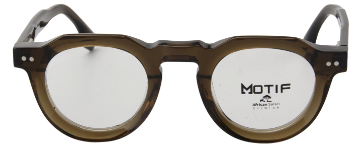 Safari Men Afro Motif Eyeglasses: Adebayo - Olive Green - SpecSMART Eye Clinic (Front View)