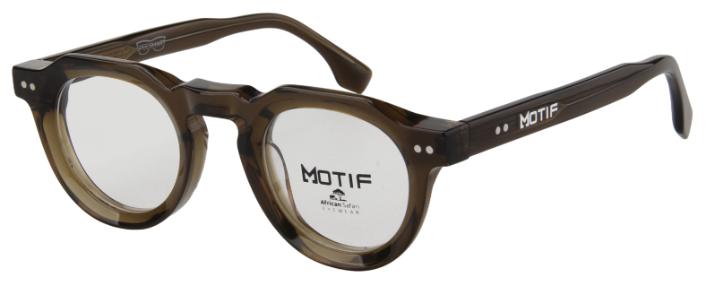 Safari Men Afro Motif Eyeglasses: Adebayo - Olive Green - SpecSMART Eye Clinic (Diagonal View)